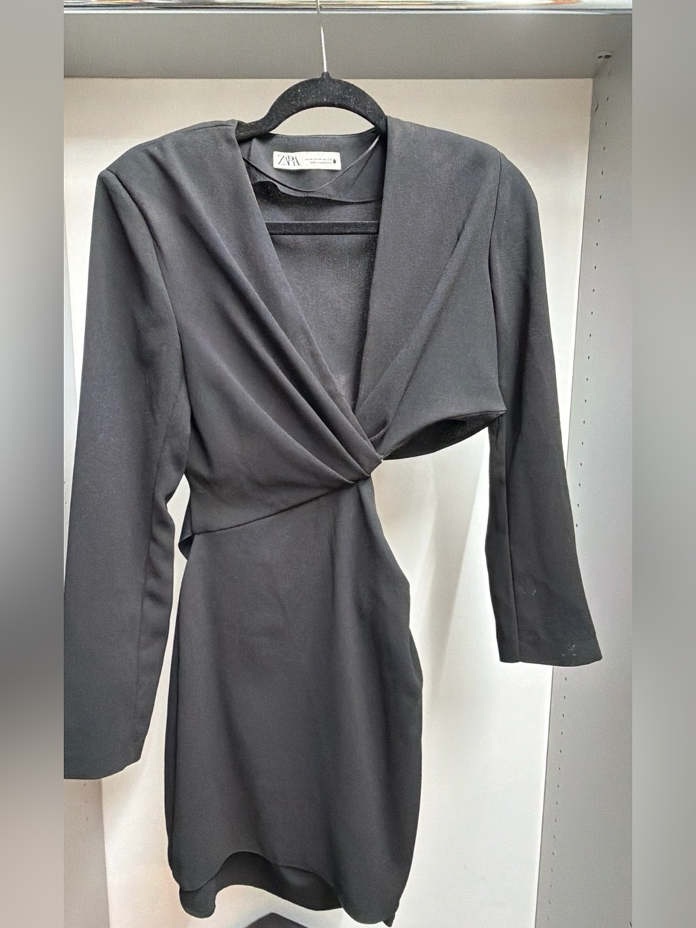 ZARA Black Cut Out Long Sleeve Mini Dress Size M